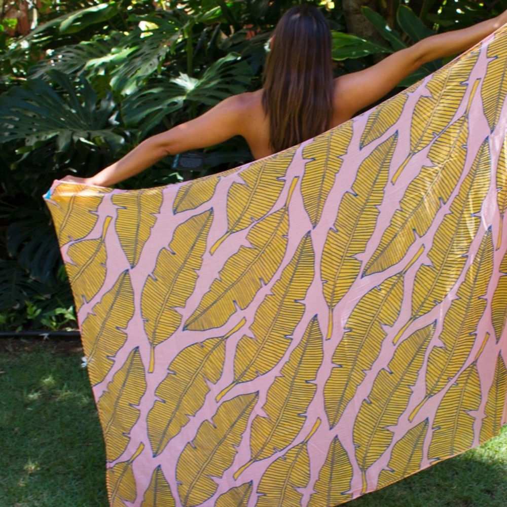 Stylish Pink and Yellow Women's Swim Cover-Up